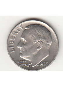 1975- 10 Cents (Dime) Rame-nickel Dollaro Stati Uniti Roosevelt  Dime FDC